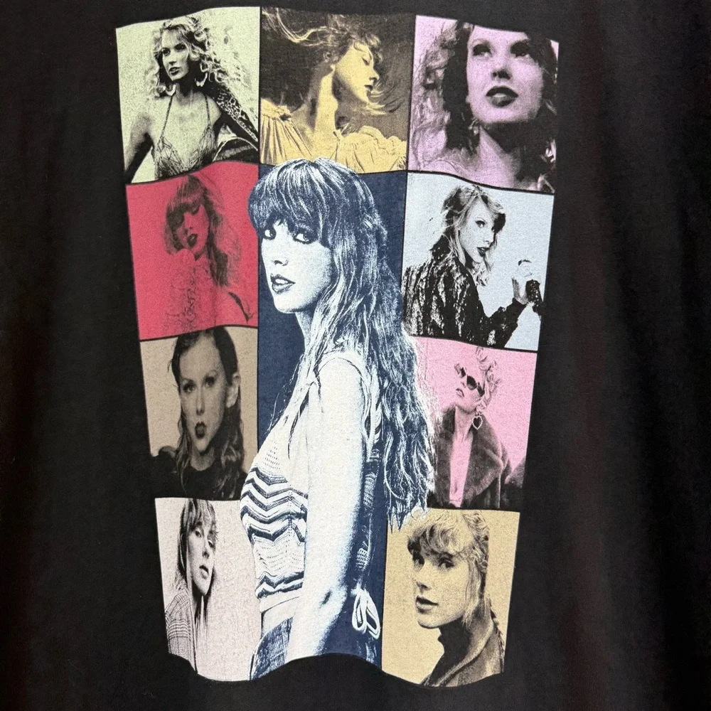 Taylor Swift size Large The Eras Tour Official Merch Black Concert T-shirt